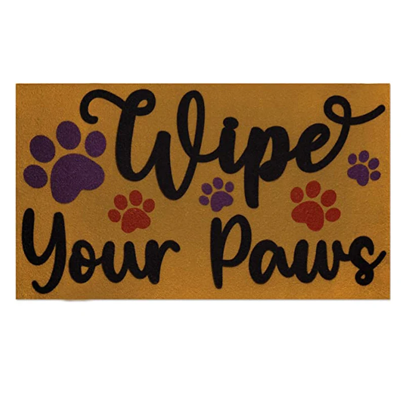 

Wipe Your Paws Floor Mat Indoor Outdoor Puppy Doormat with Paw Print Rustic Home Front Door Rugs Gift for Dog Lover