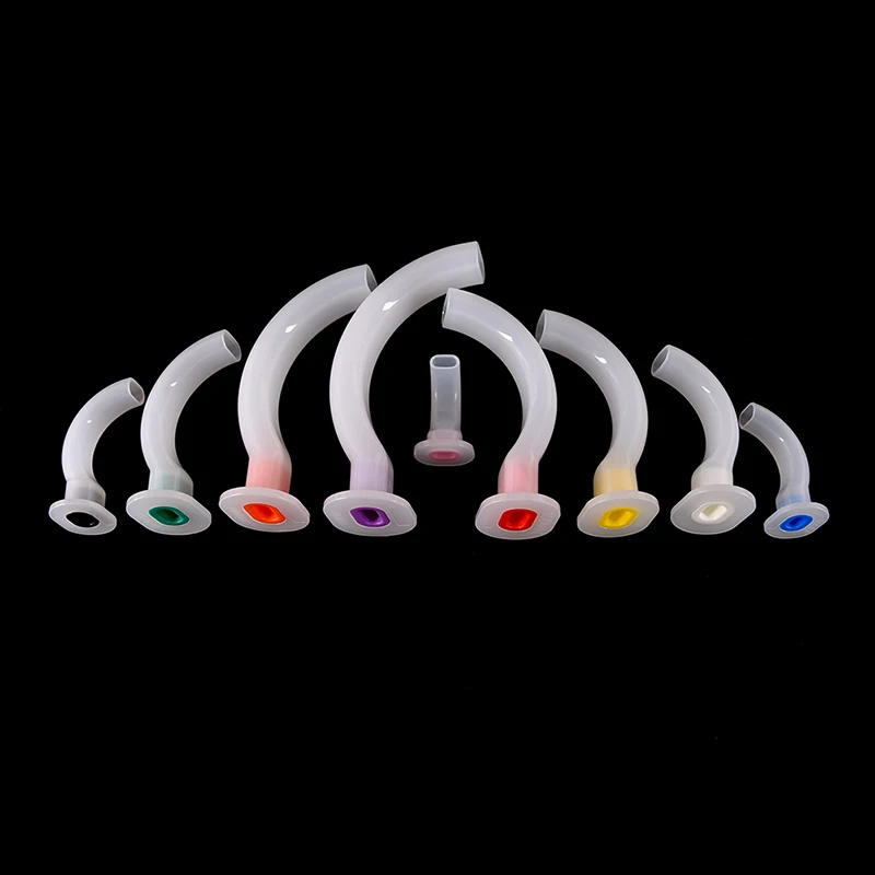 9 PCS Mixed Disposable Oral Air Way White Color Coded Guedel Airway Tube For First Aid Airway Tube Gas Guide Tube For Patients