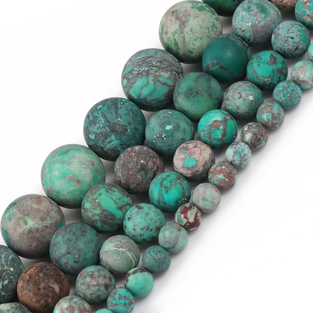 Perles rondes turquoises américaines Howlite, 4/6/8/10mm, pierre naturelle 256, pour bijoux, bracelets de bricolage, accessoires 15 en effet