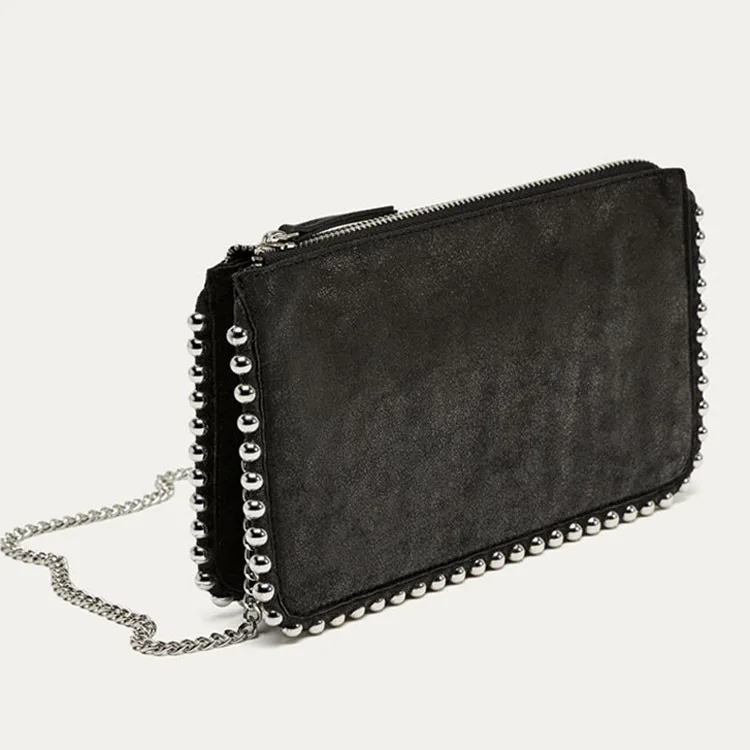 Kobiety torebka 2020 Messenger torby na ramię torba Vintage panie Crossbody torba na ramię torebka skórzana z łańcuchem z nitami torba na ramię