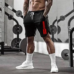 Muscleguys-pantalones cortos de gimnasio para hombre, Shorts de malla para correr, culturismo, Fitness, entrenamiento