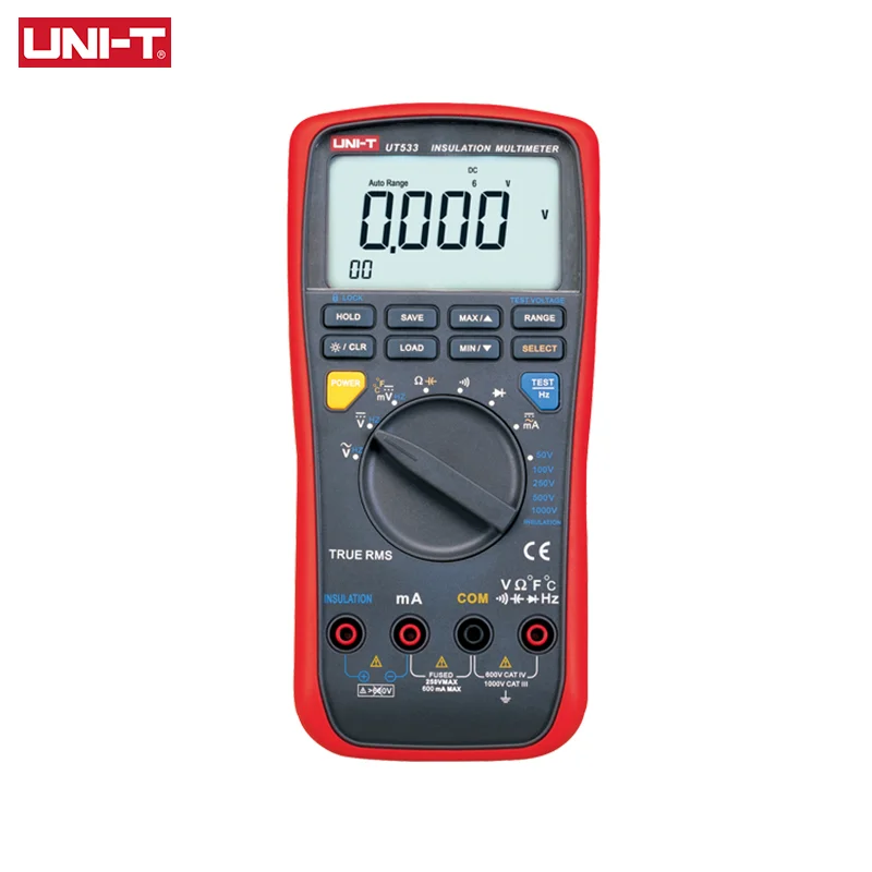 UNI-T UT533 True RMS Insulation Resistance Tester Digital Multimeter Auto Range AC DC ohmmeter Voltmeter Capacitance Test