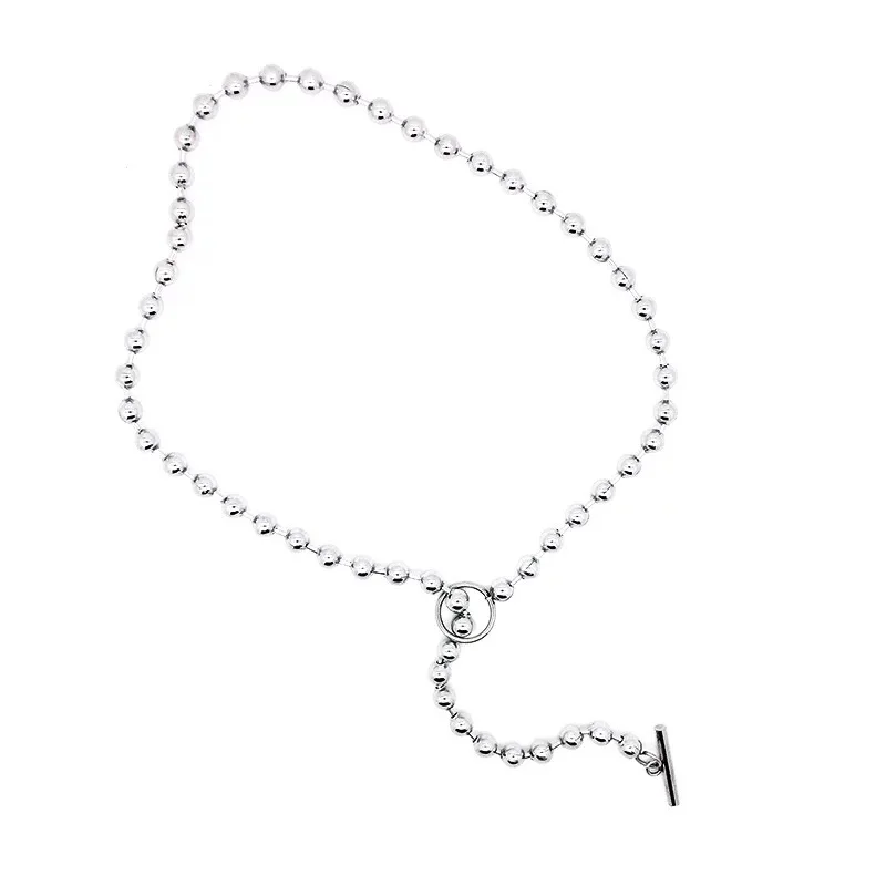 Fashion Wild Simple Bead Chain OT Buckle Necklace Nen And Women Wild Short Necklace Jewelry Gift Hot Sale