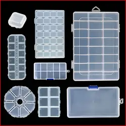 9 Sizes Plastic Storage Jewelry Box Compartment Adjustable Container for Beads Earring Box for Jewelry Rectangle Box Case