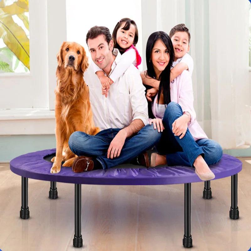 

New 48 Inches Jump Bed Foldable Portable Round Mute Adult Children Trampoline Safety Cover Spring Trampoline For Kids Furniture