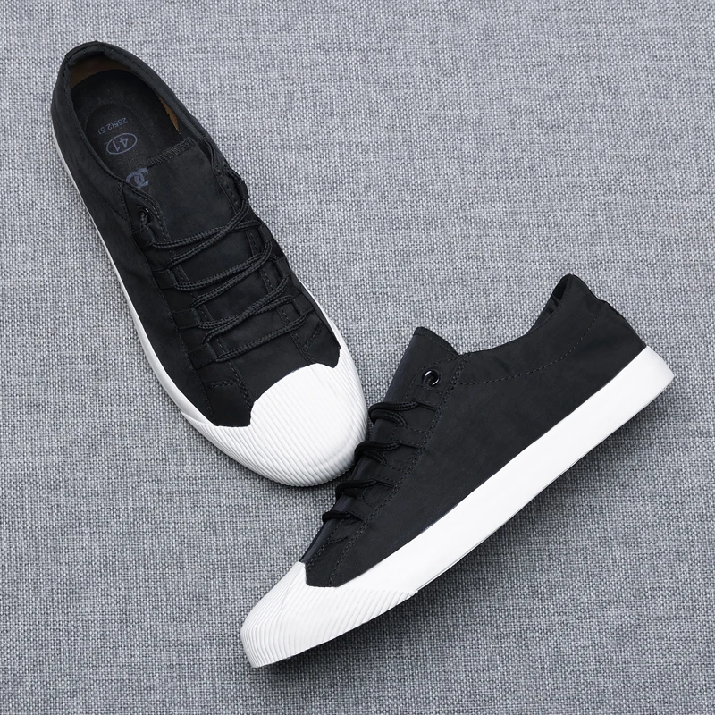 2023 New Style Canvas Simple Sneakers Men\'s Autumn Breathable Trendy Vulcanize Shoes Korean Fashion All-match Casual Loafers