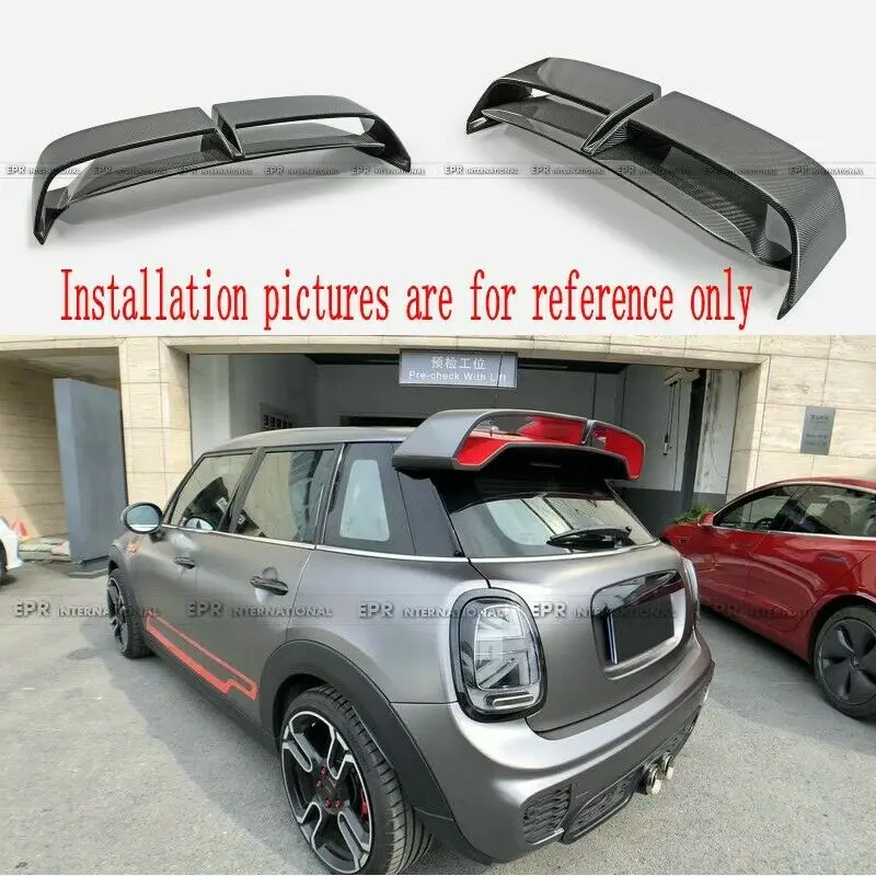 For F55 F56 Mini Cooper Carbon Fiber GP3 Style Rear Spoiler Roof Wing Lip Diffuser Bodykits(Fit 3&5 doors but not for S model)