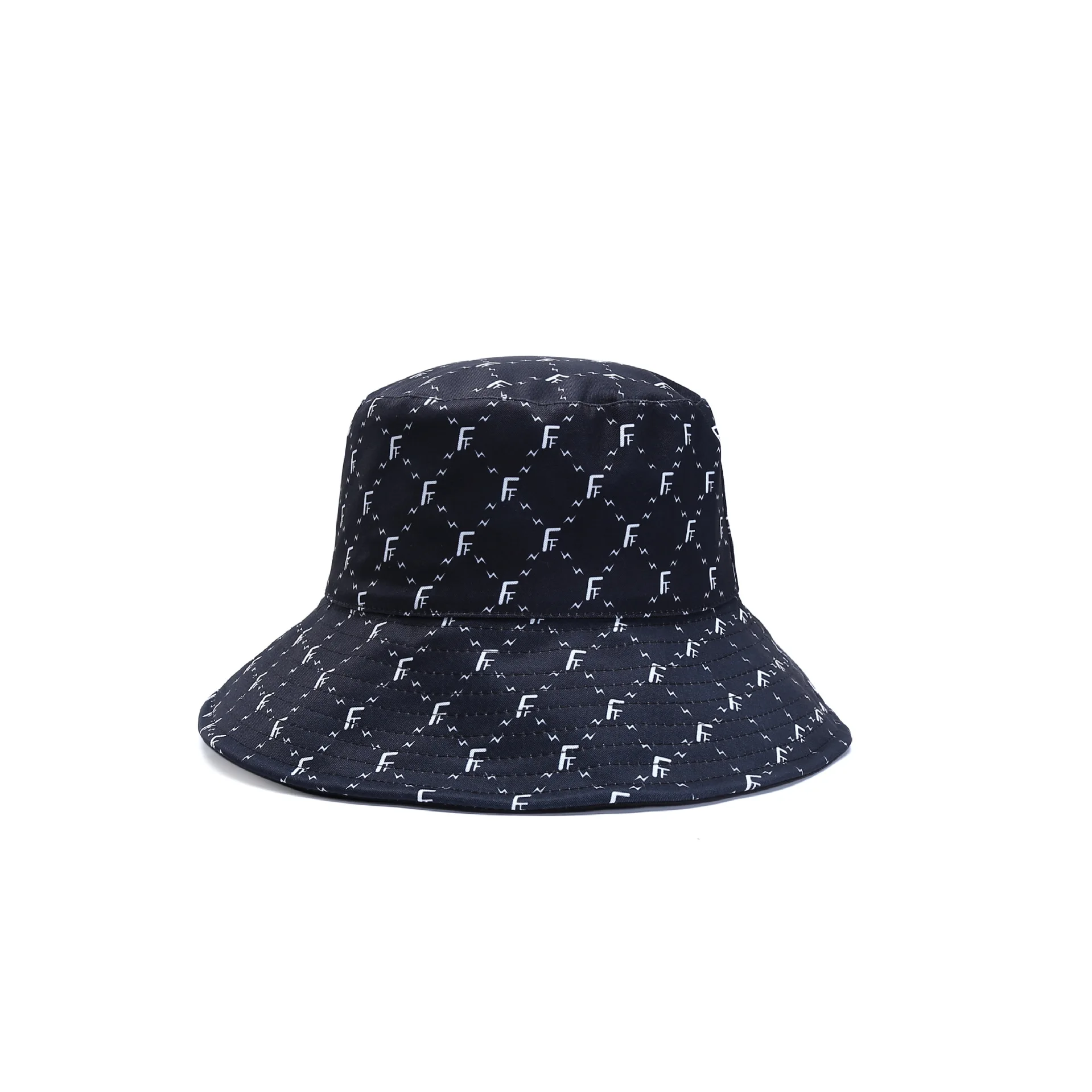 Summer dome satin sunscreen bucket hat with large brim, monogram printed double-sided sunshade fisherman hat