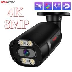 Kamera HD 4K 8MP PoE IP Metal CCTV Security Street Outdoor Indoor Onvif podwójne światło ludzkie wykrywanie kolor pełna kamera noktowizyjna