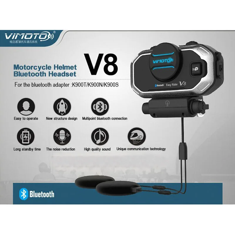 Vimoto V8 Motorradhelm Headset Bluetooth Stereo Intercom Anruf Drahtlose Kommunikation Interphone – Detail 3