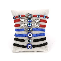 Turkey Evil Eyes Bracelet Men Women Handmade Weaven Lucky Red Thread Braslet Adjustable Elephant Turtle Fatima Hand Braclet Gift