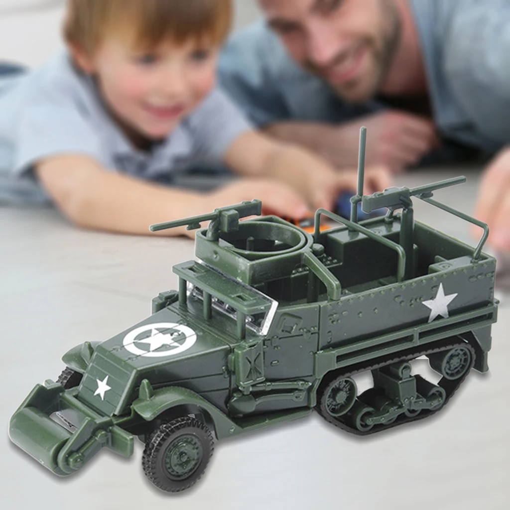 1/72 Half Track Armored Vehicle Toys 4D Assembling Vehicle Plastic Model