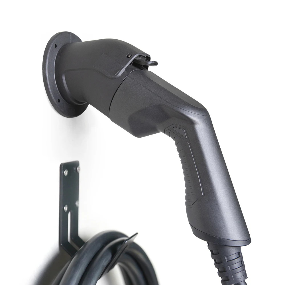 EV Charger Holder Electric Vehicle IEC 62196-2 EU Type 2 Connector Plug Fixed Seat Wall Mount AC Dummy Socket IP66 Waterproof