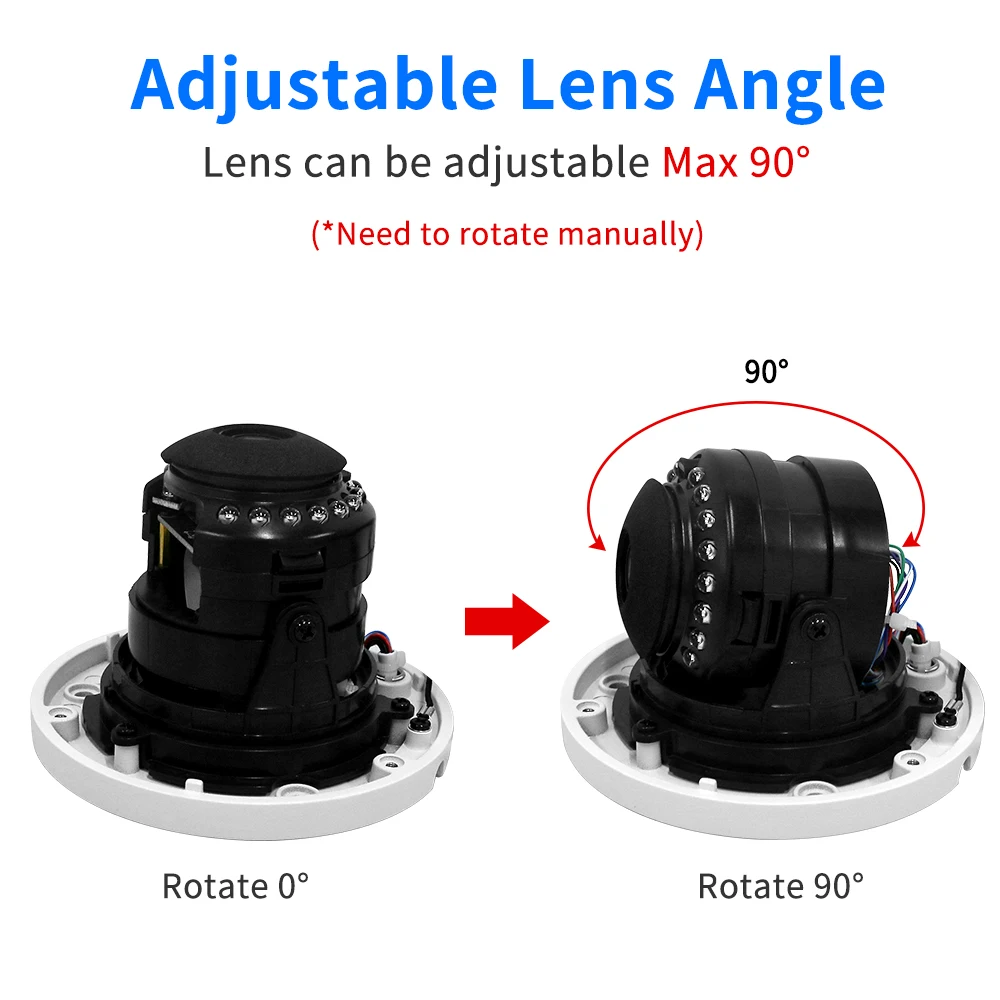 Telecamera IP POE 5MP 1080P H.265 Audio Dome Camera Motion Detection per PoE NVR App View Hiseeu