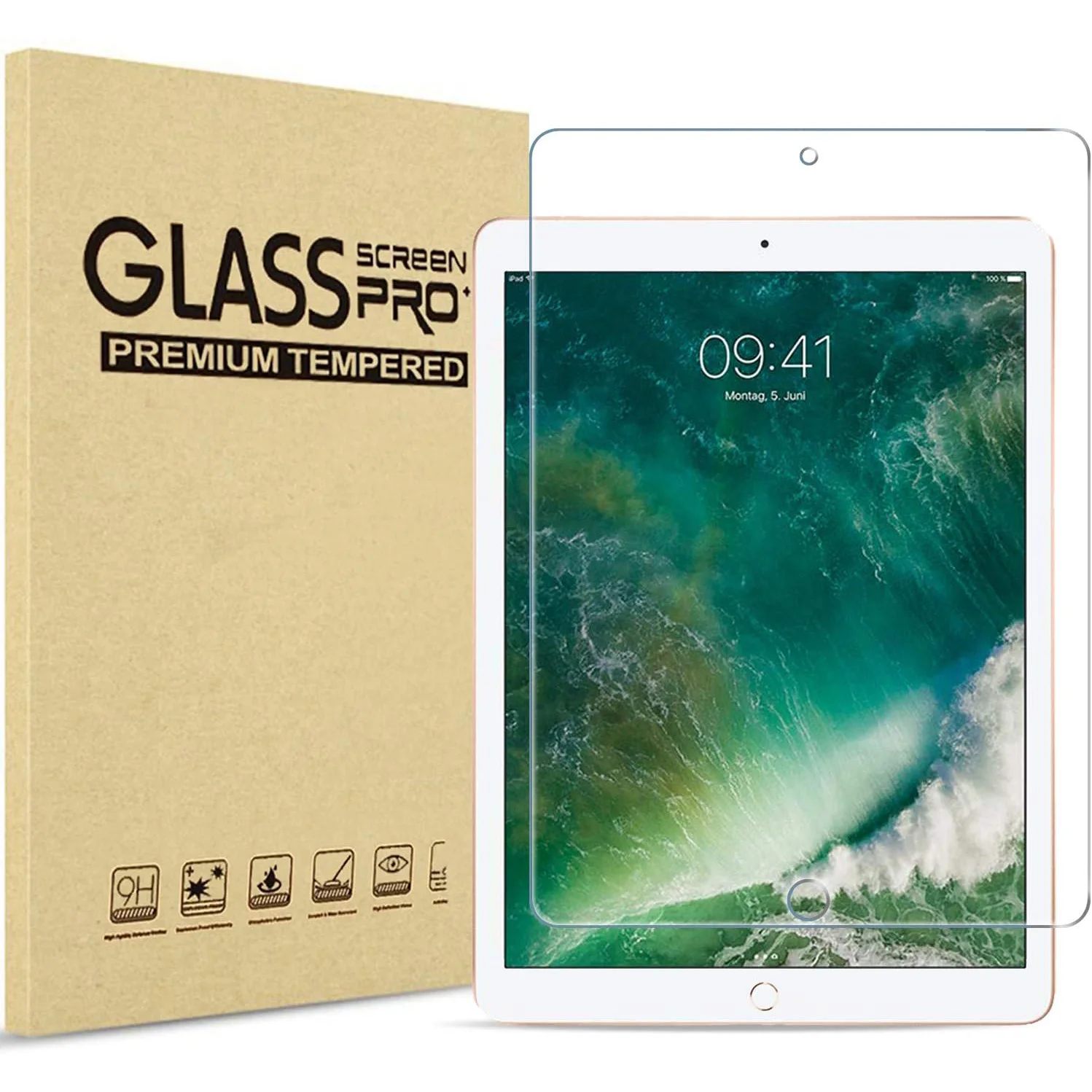 

2 Pack 9H Tempered Glass Film Protection Shield Screen Protector for iPad Pro 12.9 inch 1st Gen / 2nd Gen 2015/2017 Old Model