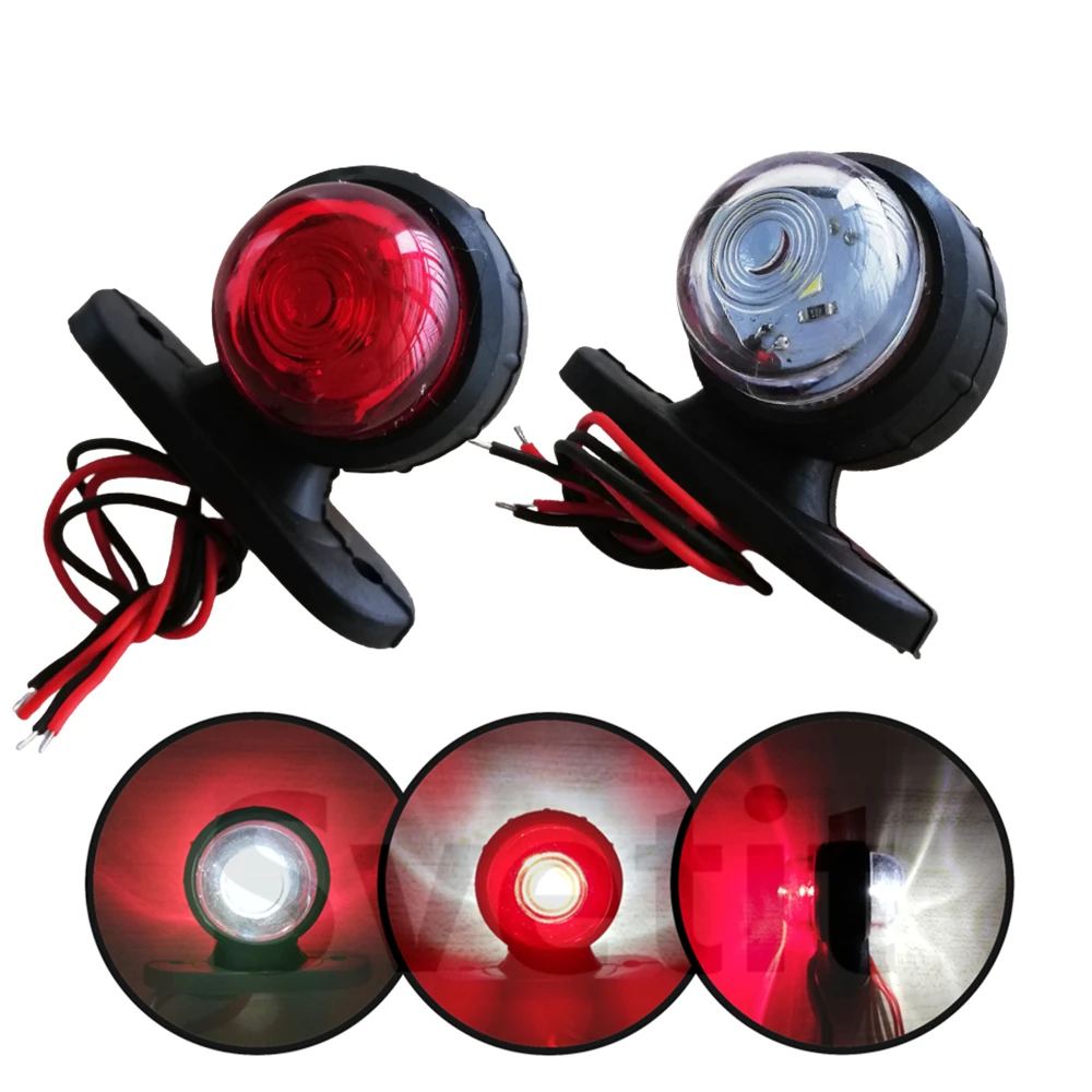 2Pcs LED Position Light Truck Rear Lights 12V 24V Parking Lights For Trailer Tractor Clearance Light Red White/Amber