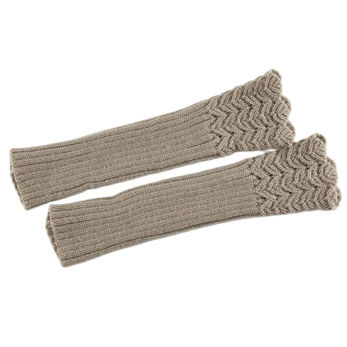 Autumn and Winter New Fashion Warm Knitted Fish Scale Pattern Exposed Half Finger Men's and Women's Gloves Sleeve Arm  Cover