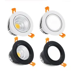 Luz Led descendente regulable, foco COB de 3w, 5w, 7w, 9w, 12w, 15w, AC85-265V, iluminación interior empotrada en el techo