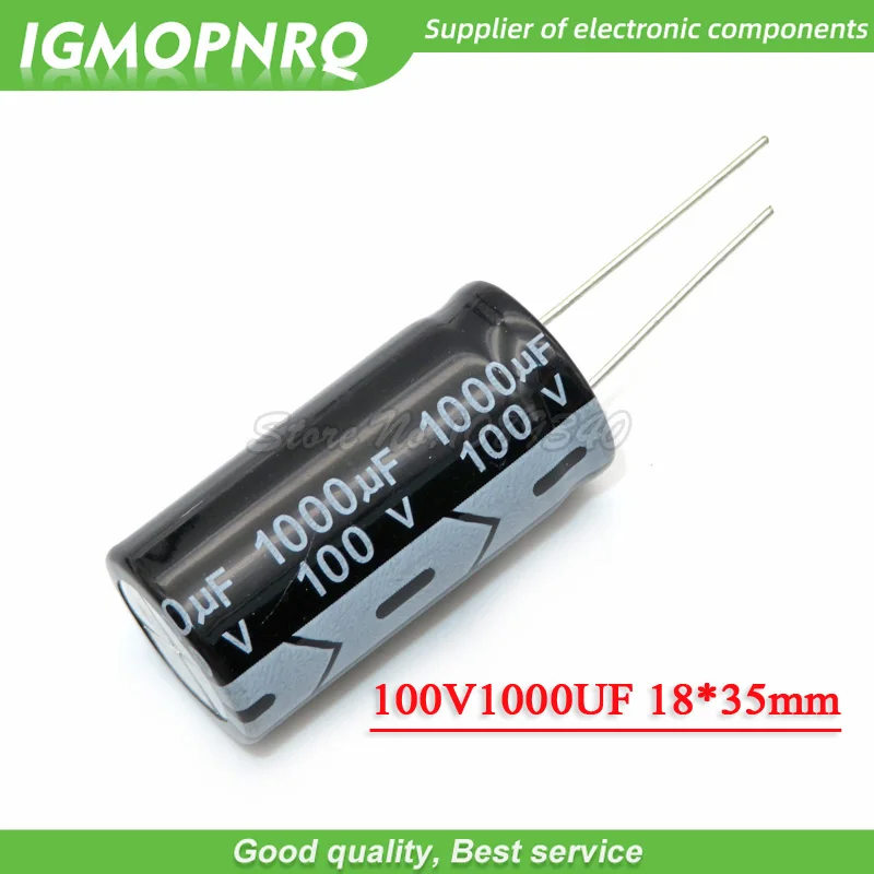 

5PCS 100V1000UF 18*35mm 1000UF 100V 18*35 Aluminum electrolytic capacitor