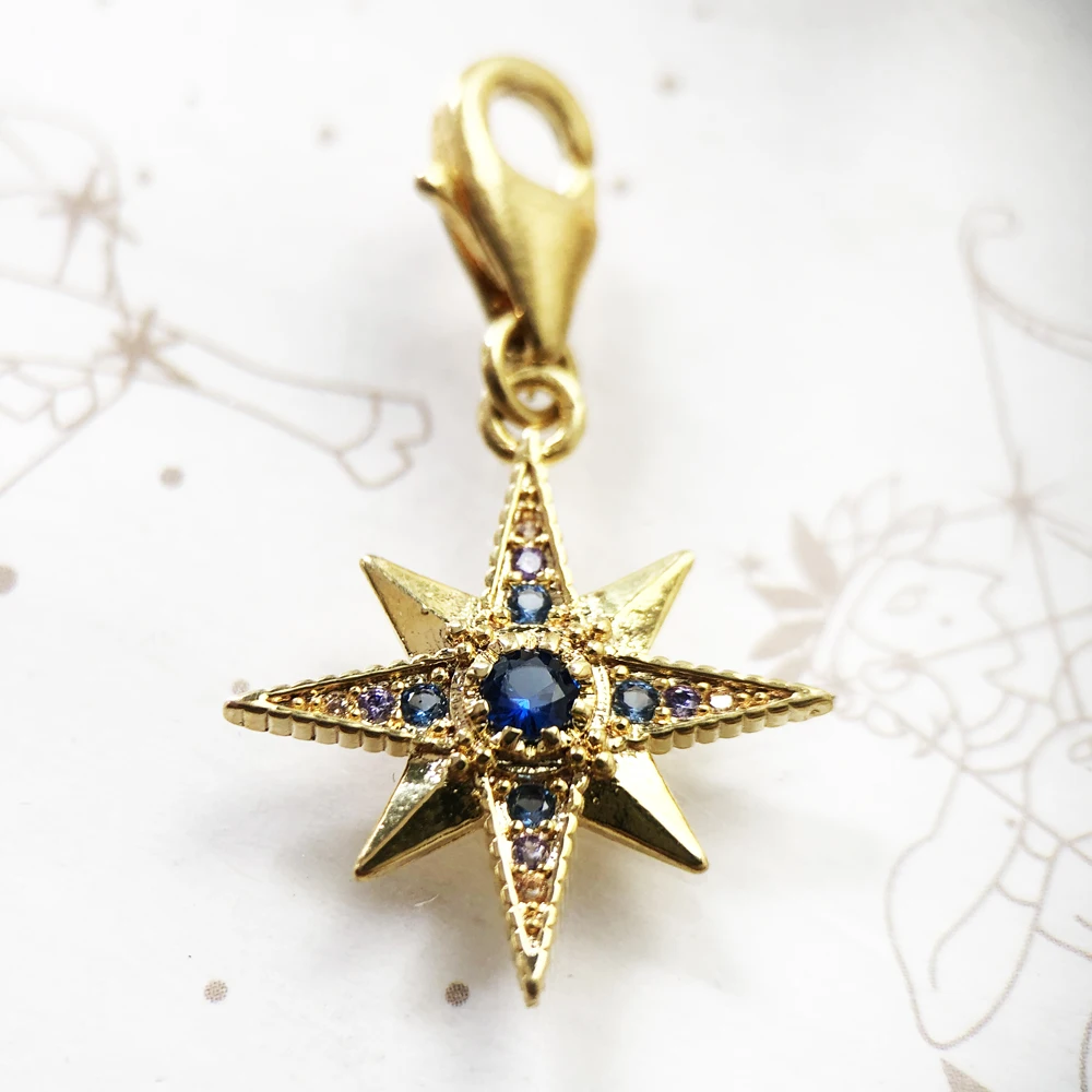 Lucky Golden Royalty Star Pendant Charm 925 Sterling Sliver Bohemia New Fashion Jewelry for Women Men Gift