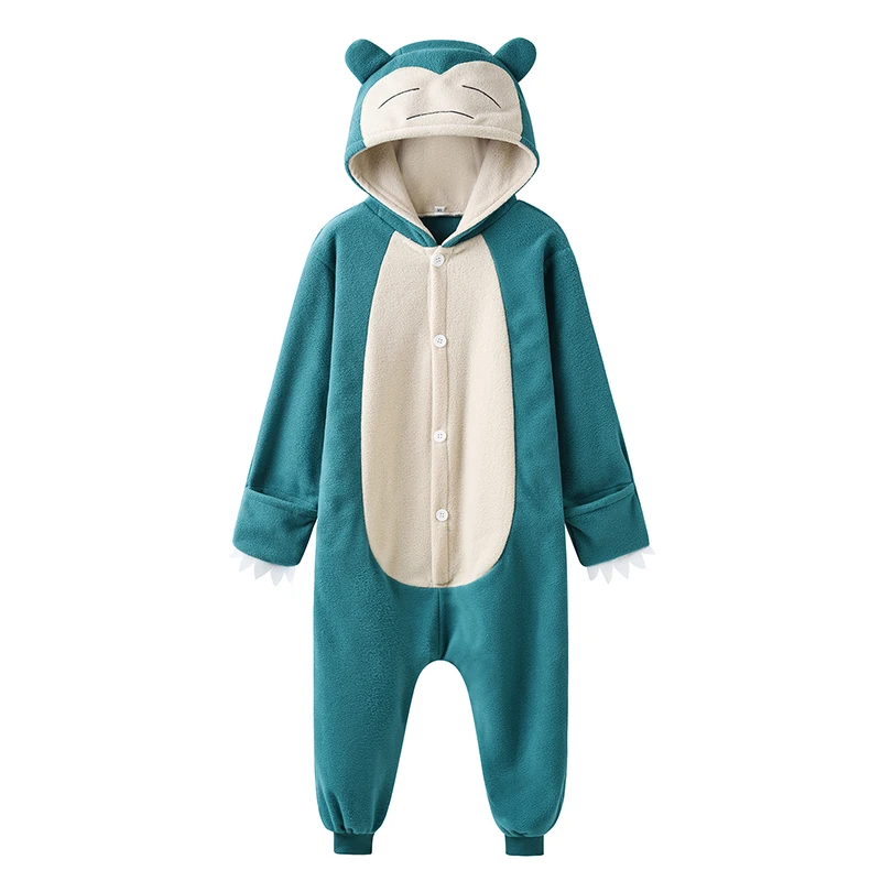 Kids Snorlax Pajamas Kigurumi Overall Anime Onesie For Children Cosplay Halloween Full Body Pijama Girls One-Piece Bodysuit