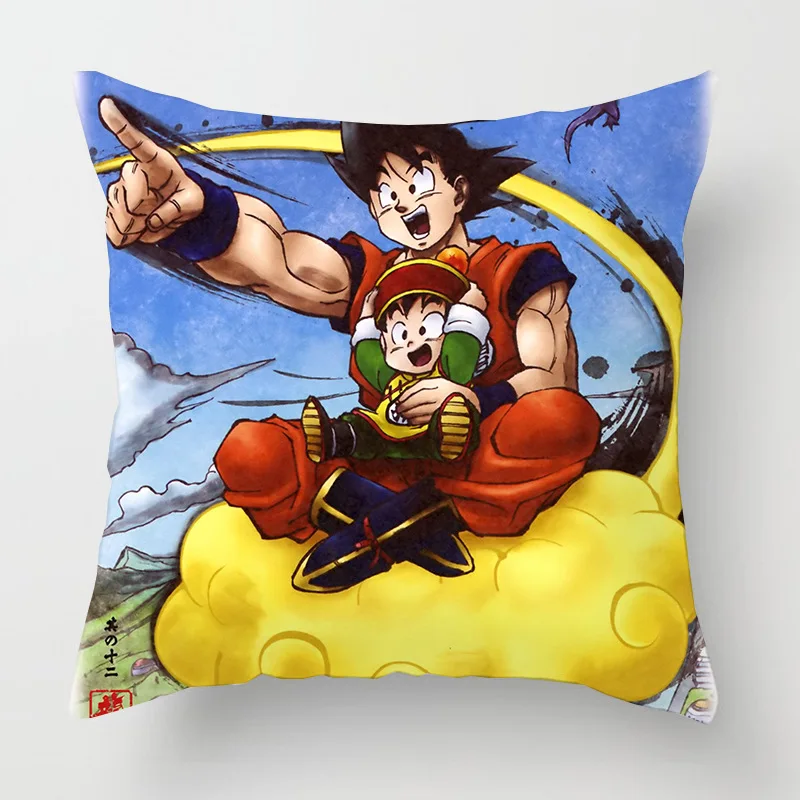 45CM No pillow core Japanese anime Vegeta Son Goku Printed Pillows Cover Soft Cute Decorative Pillow case Gift Pillowcase