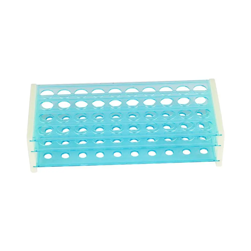 50 Holes Plastic Test Tube Rack for Diameter 18mm Test Tube Three Deck Removable Centrifuge Tube Bracket Laboratory Supplies