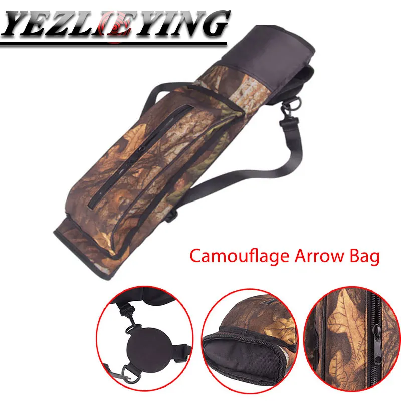 

Hunting Archery Quiver Arrow Holder Bow Back Shoulder Bag Zip Pocket Outdoor Arrow Bag