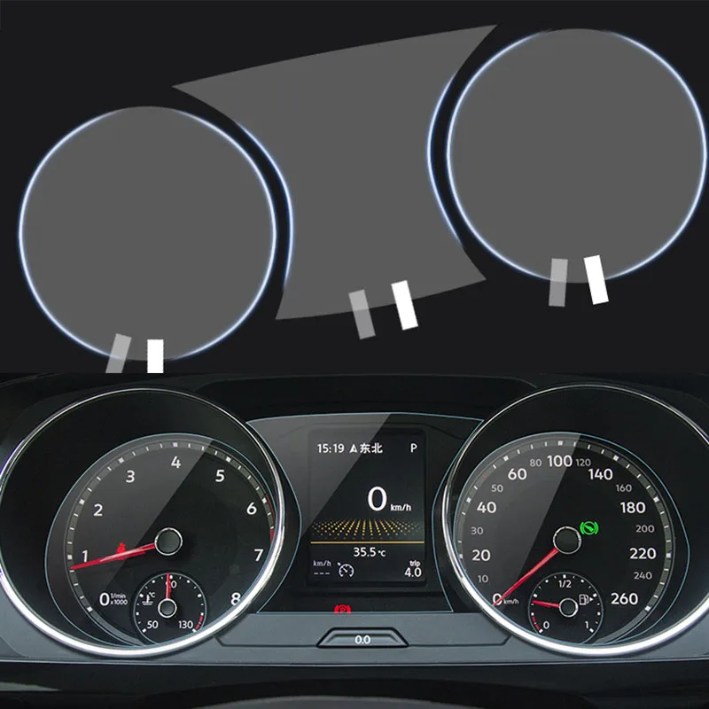 Car styling car accessories For 2017-2019 Tiguan L Dashboard protective film Display navigation stickers 3pcs/set