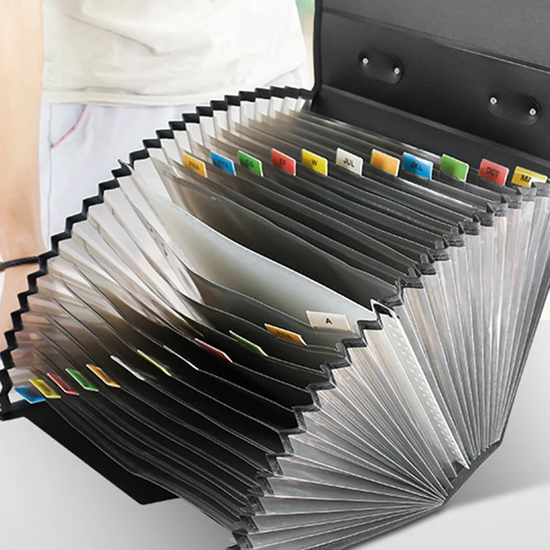 26 Grid Portable Organ Bag A4 Multi-Layer File Folder for Office Students with Large Capacity Test Paper Holder