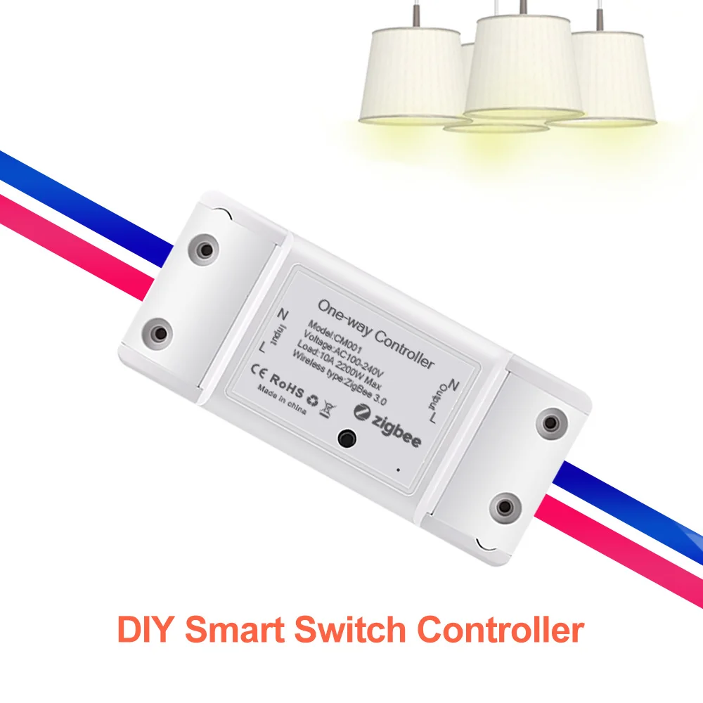 LELLKI Zigbee Switch Controller Tuya Smart Home Breaker For Lighting 220V On/Off Power Button Zigbee2mqtt Google Assistant Alexa