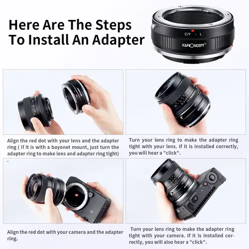 K&F CONCEPT C/Y-L C/Y CY Lens to L Mount Adapter Ring for Contax Yasika C/Y CY lens to Sigma Leica Panasonic L mount Camera - Image 4