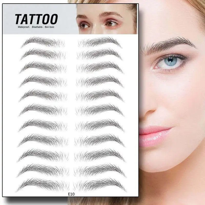 Magic False Eyebrows 4D Hair-like Eyebrow Tattoo Sticker Waterproof Lasting Makeup Water-based Eye Brow Stickers Cosmetics