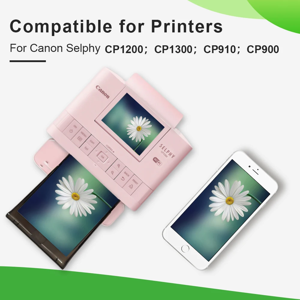 6 Inch Selphy Paper Ink Compatible for Canon Selphy CP1300 CP1500 CP1200 CP910 CP900 Photo Printer KP108IN use for 6 Inch Tray