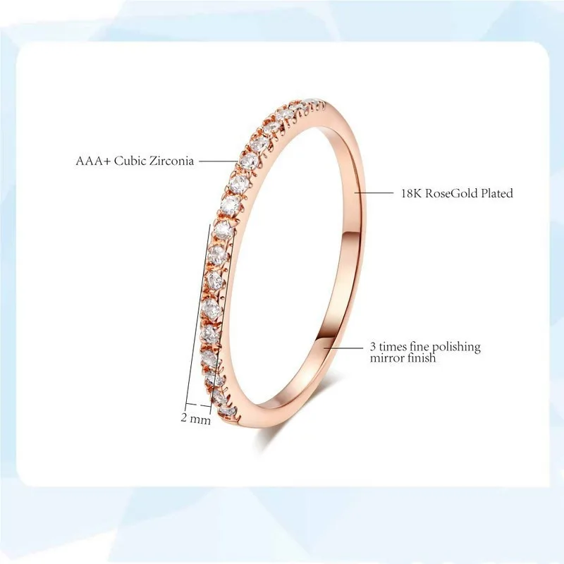 Micro Pave Cubic Zirconia Wedding/Engagement Rings White Gold/Gold/Rose Gold Plated Fashion Crystal  Jewelry for Women