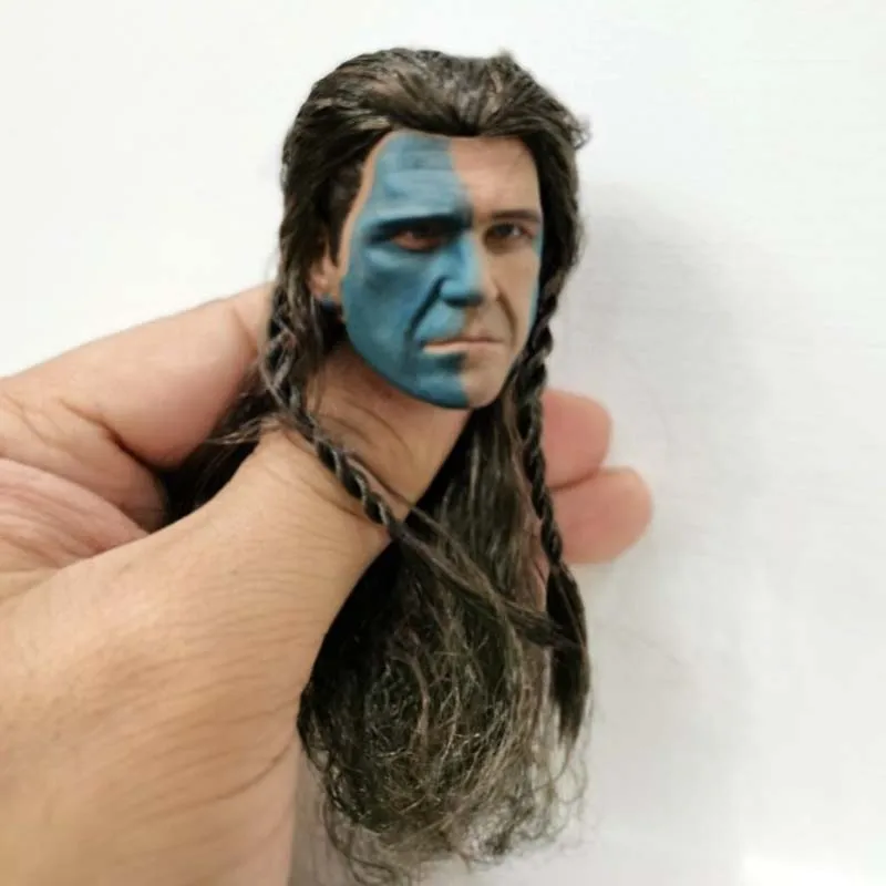 

1/6 Scale Braveheart William Wallace Scottish General Head Sculpt Mel Columcille Gerard Gibson Male Soldier Head Played Toys