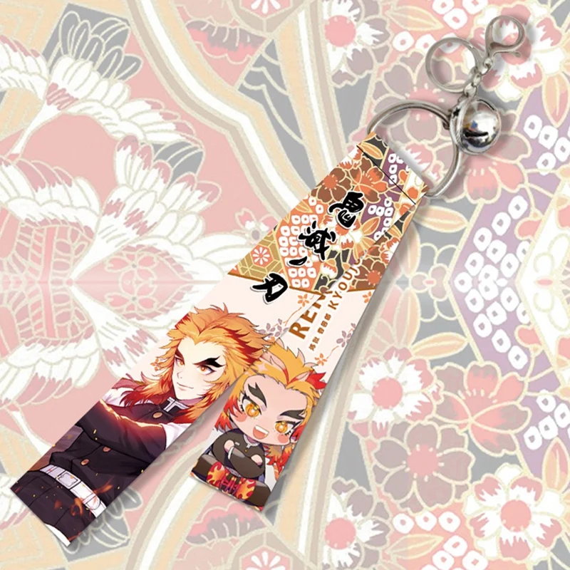 Anime Demon Slayer Keychain Kimetsu no Yaiba Kamado Tanjiro  Nezuko Shinobu Metal Ribbon Keychains Animation peripherals