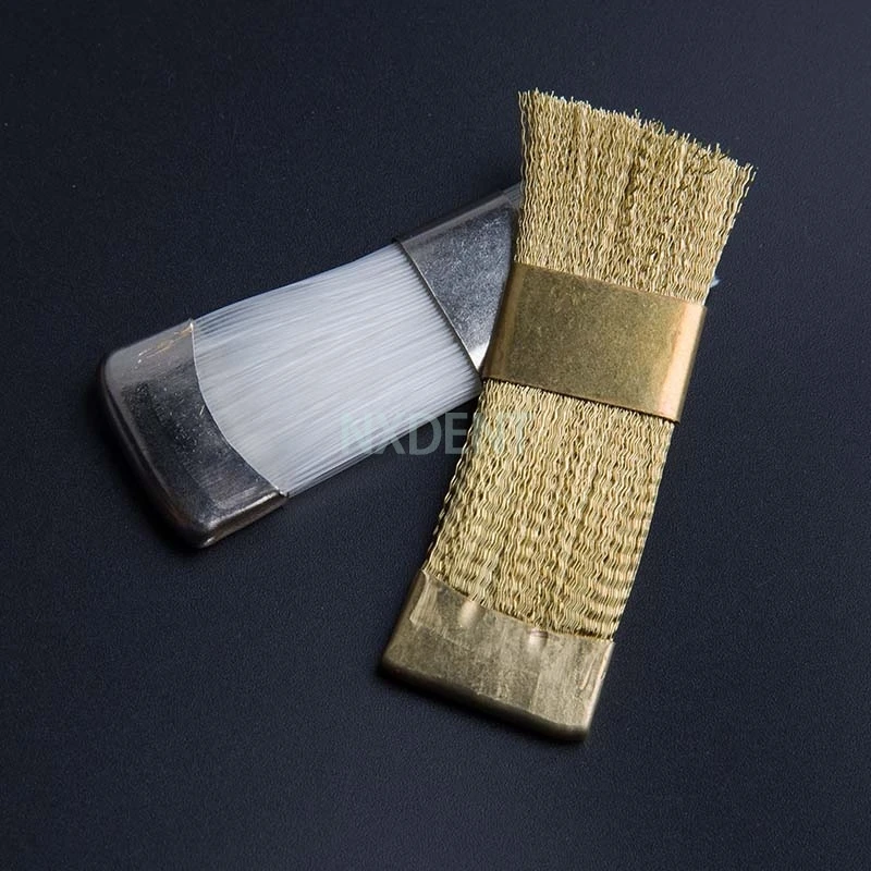 

Dental Drill Bit Cleaning Brush Copper Flat Nylon Brush Portable For Electric Manicure Drills Copper Wire Drill Brusher Cleaner