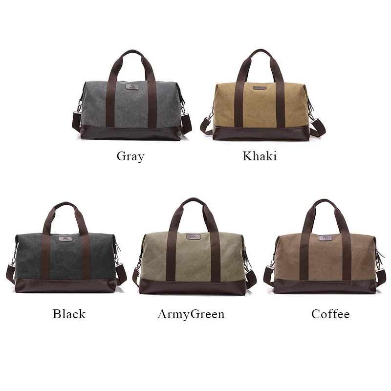 Vintage Canvas Bags for Men Travel Hand Luggage Bags Weekend Overnight Bags Big Outdoor Storage Bag Large Capacity Duffle Bag