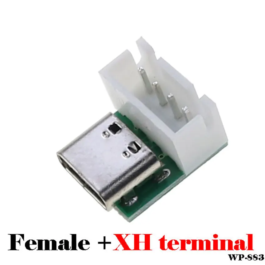 1 pz USB tipo C connettore ago curvo ago dritto scheda PCB presa femmina + presa adattatore terminale XH