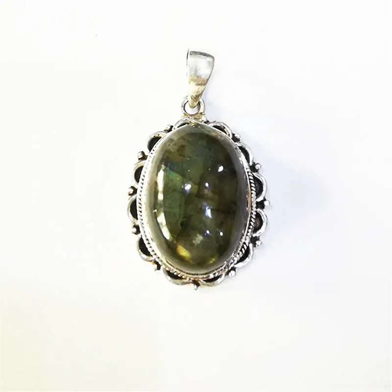 Nepal Hand 925 Silver Jewelry Inlaid Natural Labradorite Vintage Charms for Lady Multi Designs T9039