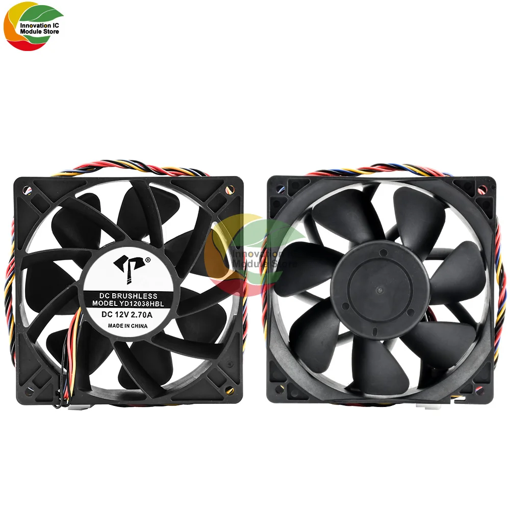 12038 12V Industrial Cooling Fan Cooling Temperature Control Fan Suitable for Ant S7 S9 L3+T9+ S9i S17mining Machine Cooling Fan