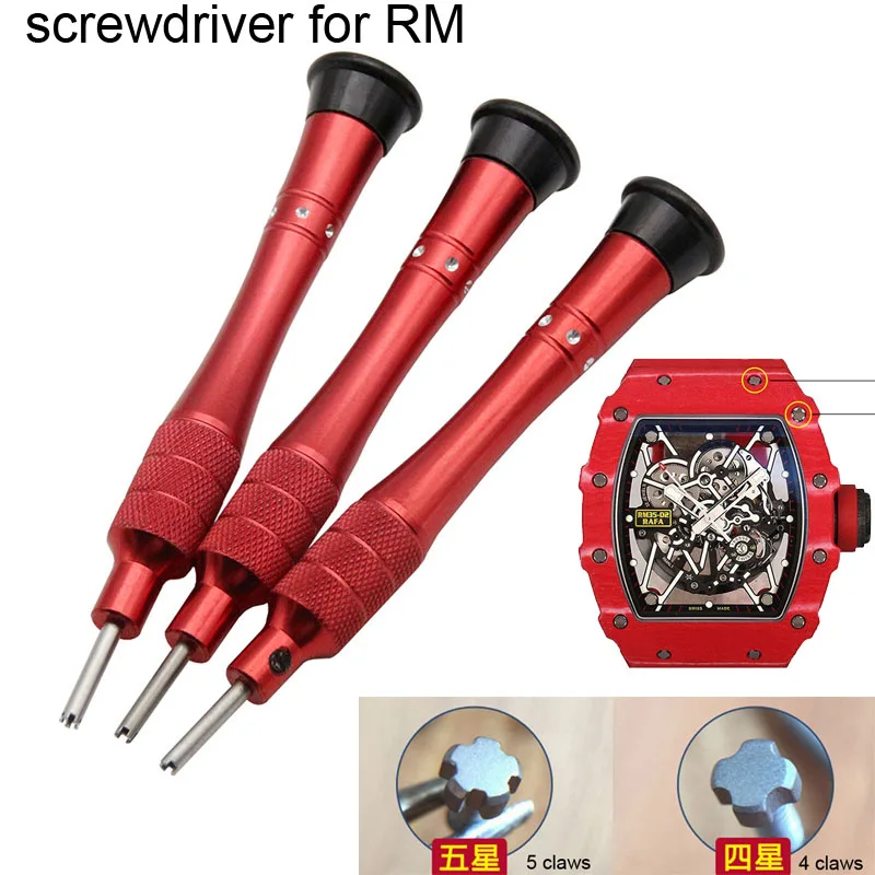 3 4 5 Claws Screwdriver Watch Repair Tool Watch Cover Opener for Richard Mille 3 4 5 Claws Screwdriver RM Strap Removal Tools