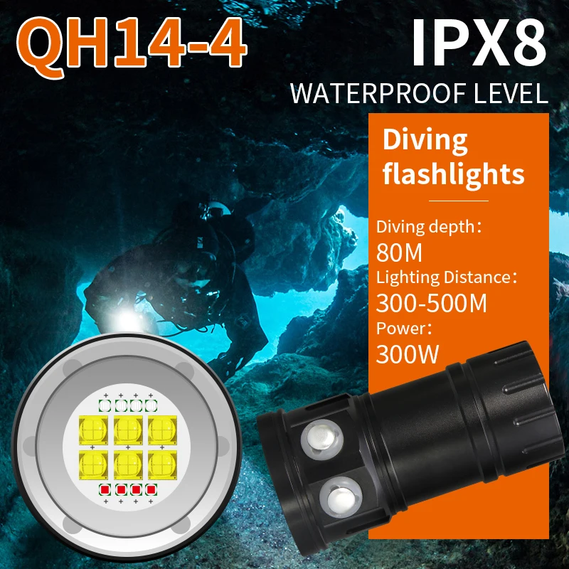 Imagem -03 - Impermeável Led Scuba Diving Lanterna P90 Fotografia Vídeo Luz Ipx8 Tocha Lâmpada de Mergulho Subaquática de 200m 500w Profundo