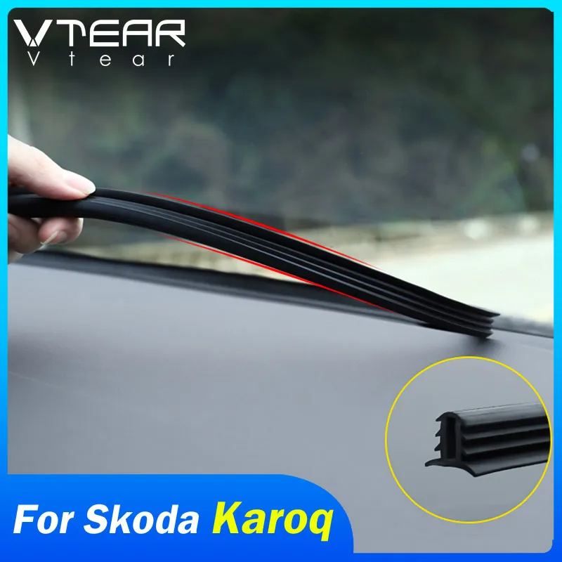 Vtear for Skoda Karoq car rubber seal sound insulation styling edge strip insulation center console dashboard accessories auto