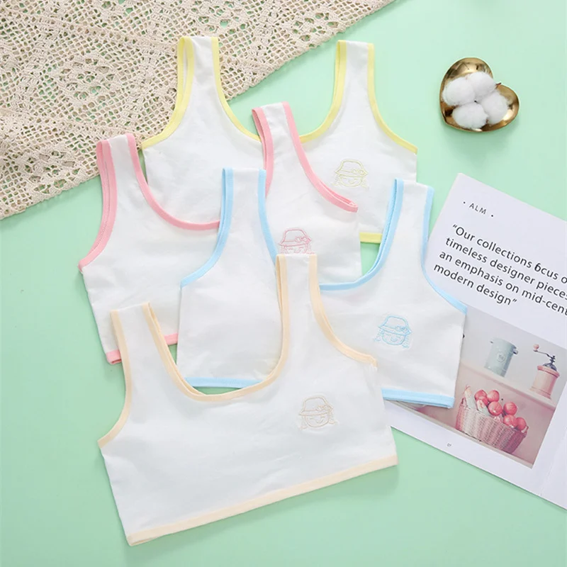 

5Pcs Girls' bra cotton girls' underwear 6-8-10-12 years old primary school students tube tops teen underwear puberty