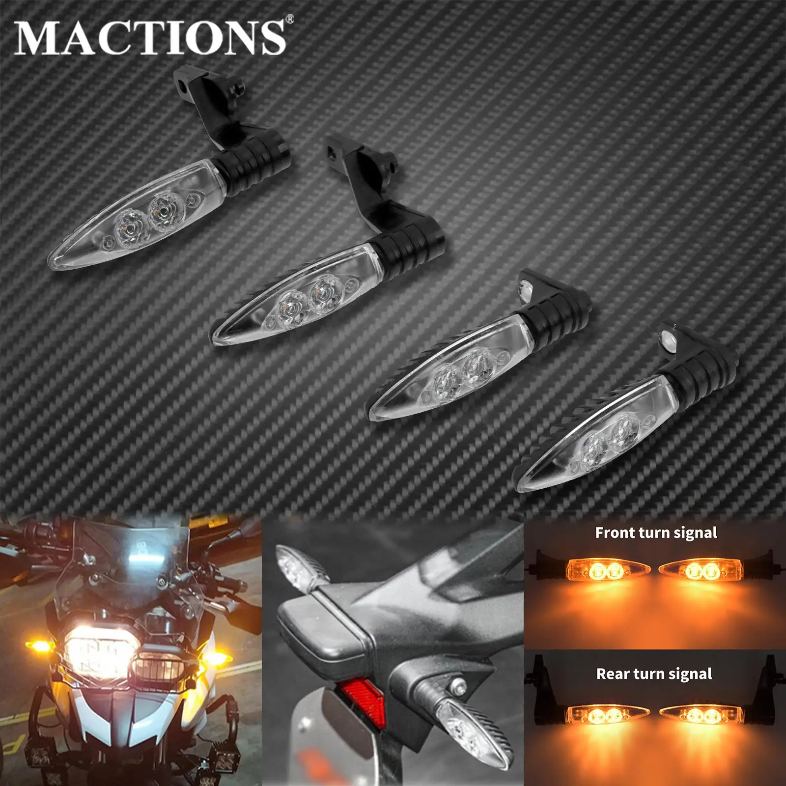 Motorcycle Front Rear Turn Indicator Signal LED Lights For BMW R 1200 GS ADVENTURE 2006-2013 K1200R K1300R F800S F800R F800GS