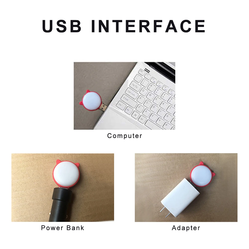 USB LED Mini Book Light Portable Night Lamp Plug and Use Reading Lamp Super Brightness Powered By DC5V Adapter Power Bank Laptop