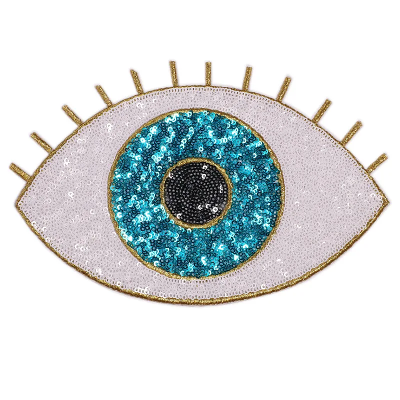 Evil Eye Patch Sequined Hand Embroidered Sticker For Clothing Kids Cloth Garment Appliques Mix Styles