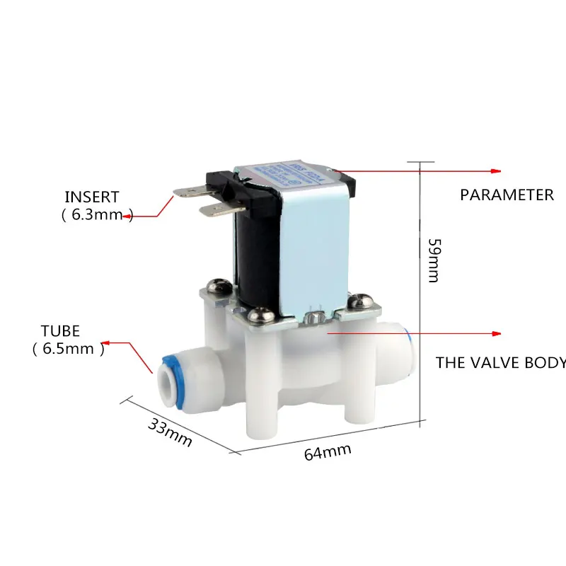 سريعة ربط 1/4 "DC24V الملف اللولبي صمام العالمي RO لتنقية المياه FCD-A مدخل المياه الكهرومغناطيسي صمام عادة مغلقة نوع